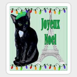 Joyeux Noel Kitty Kat Sticker